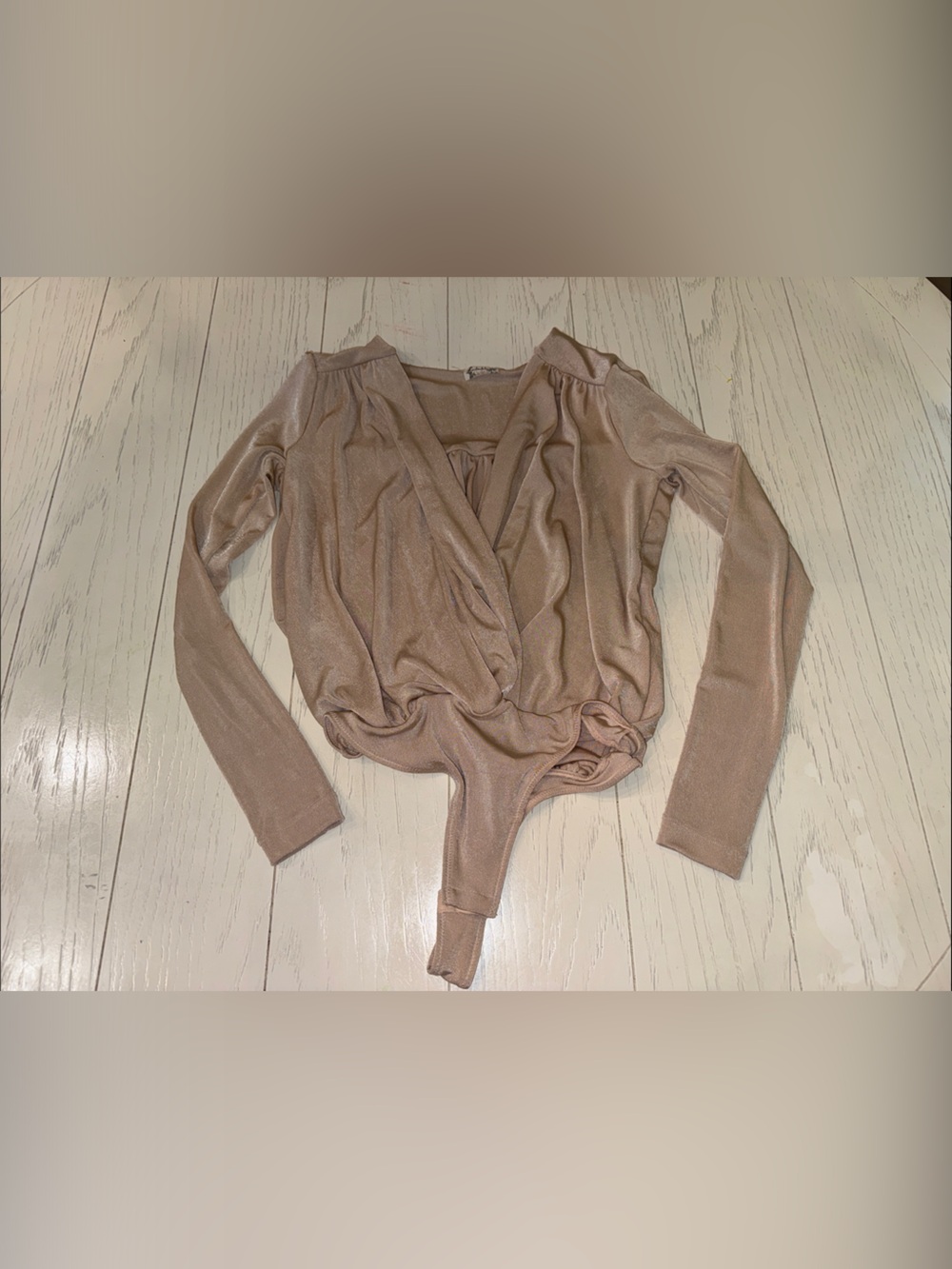 Free People Shimmery Blush Wrap Bodysuit